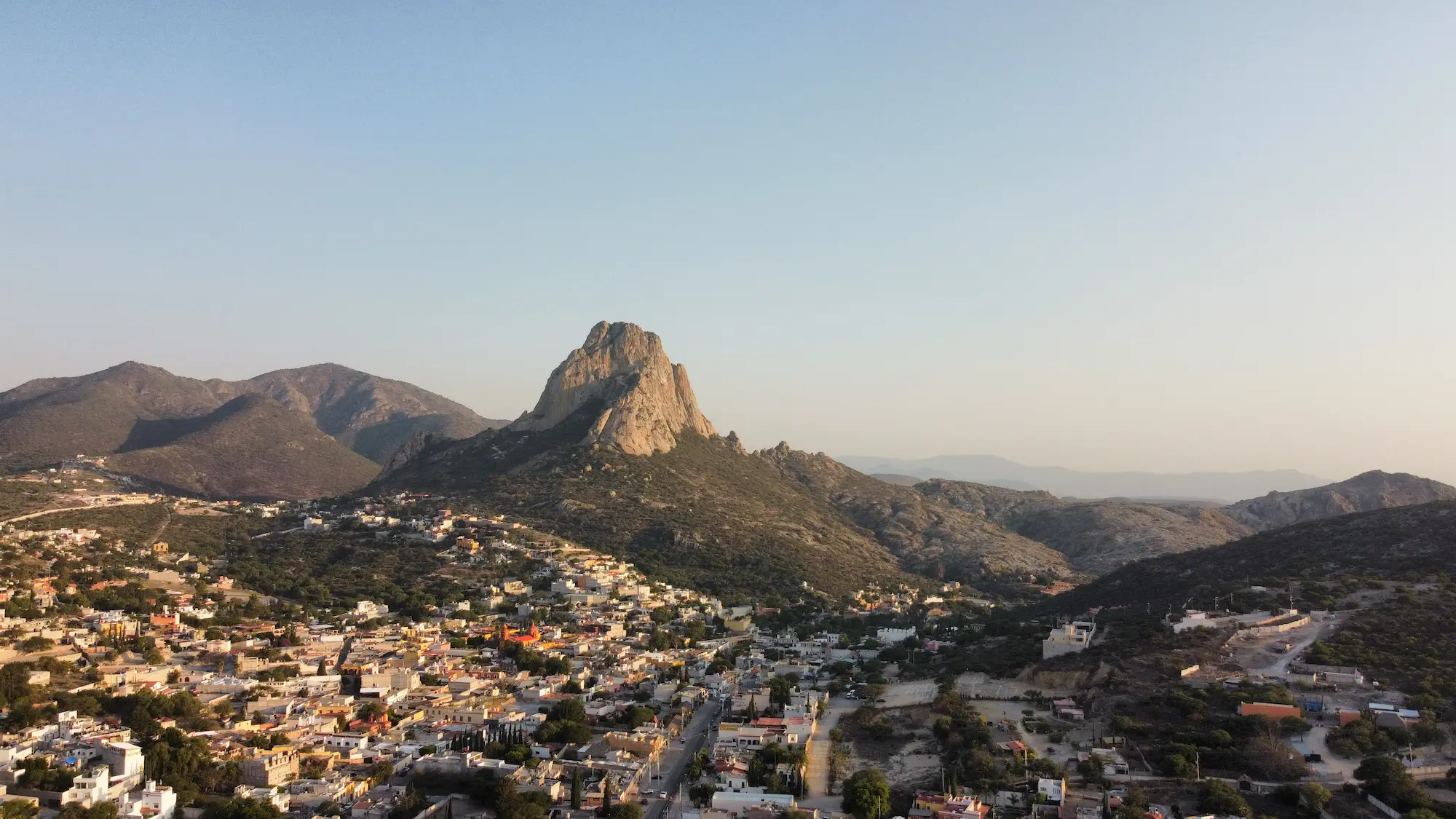 The large monolith in the town