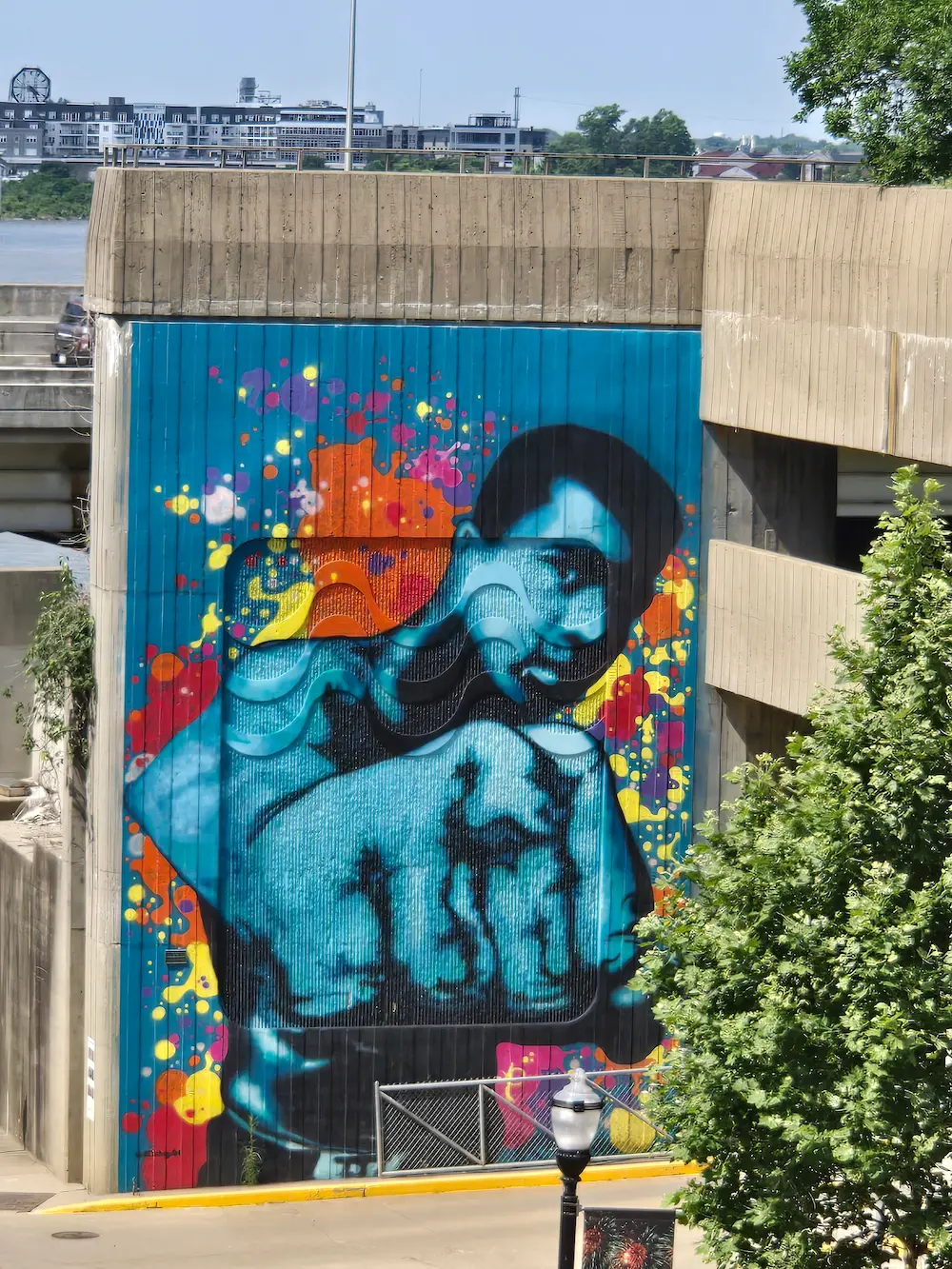 A graffiti mural of Muhammad Ali